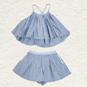 Sea New York Helmi Blue Striped Tank Top Shorts Combo